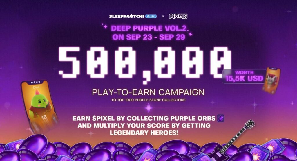 Sleepagotchi Lite Launches Deep Purple Vol. 2 $PIXEL Event with $15K Prizes