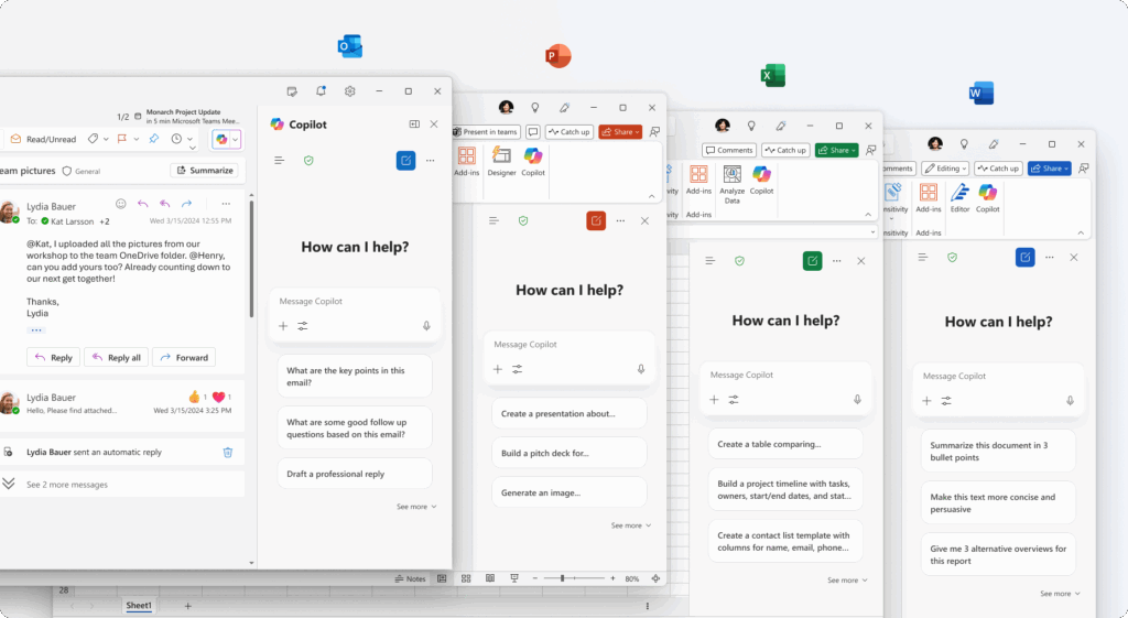 Microsoft’s Office apps now have free Copilot Chat features