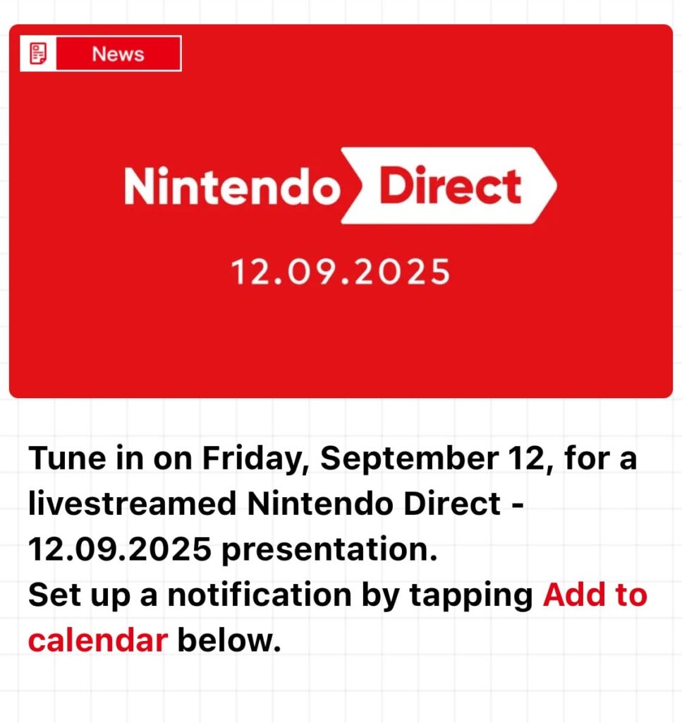 An hour-long Nintendo Direct will take place this Friday [updated]
