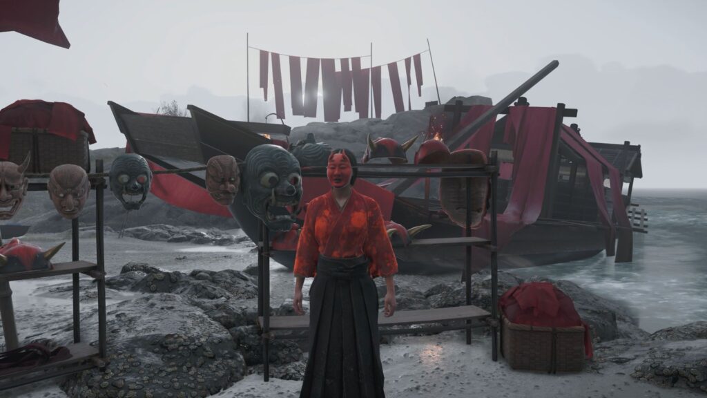 How to call the merchant’s boat at Crimson Dye Beach in Ghost of Yōtei