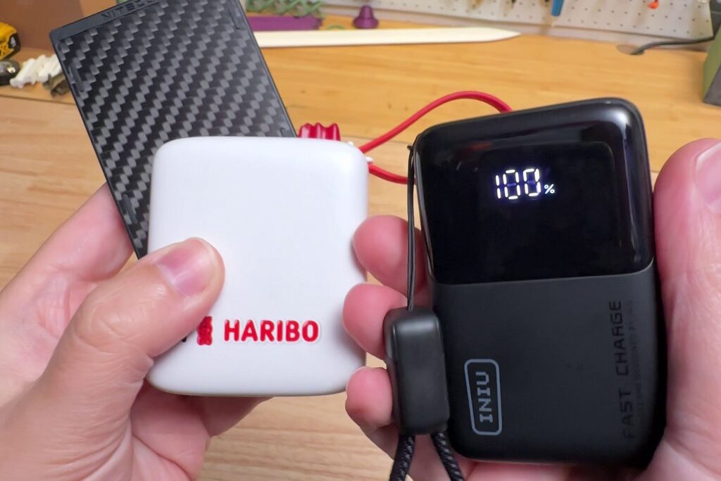 I see your Haribo gummy bear battery and raise you a Pocket Rocket instead