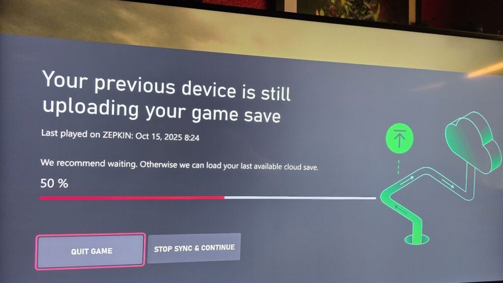 The first signs of an Xbox cloud save sync indicator materialize — but it doesn’t work very well