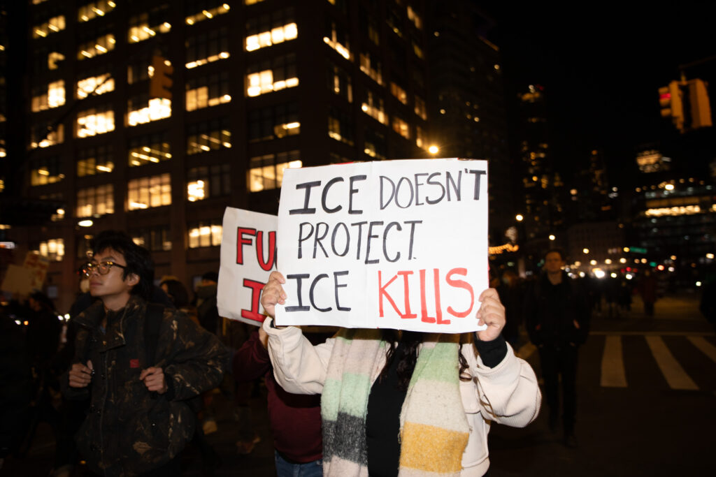 Scenes from the anti-ICE march in New York City