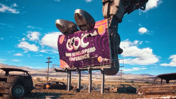 GDC keynotes include presentations from Sandfall Interactive, AdHoc Studios, and Hideo Kojima