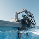 This robot pool cleaner lifts itself out of the water to charge