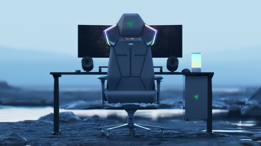 Razer’s ultimate gaming chair packs in haptics, THX speakers, and RGB lighting