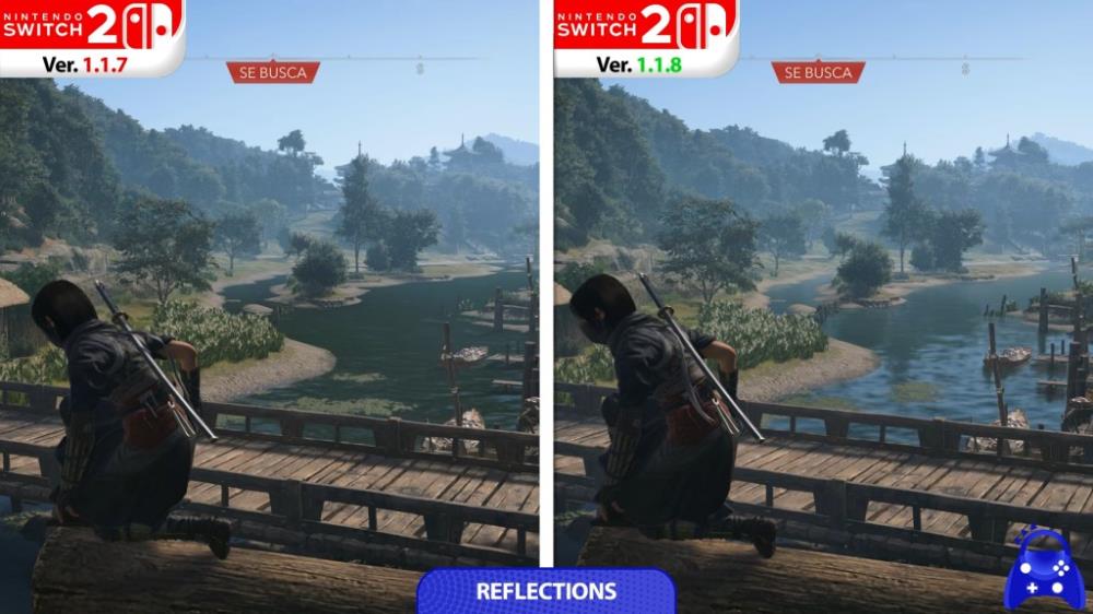 Assassins Creed Shadows Switch 2 Update Comparison Highlights Major Improvements to Reflections