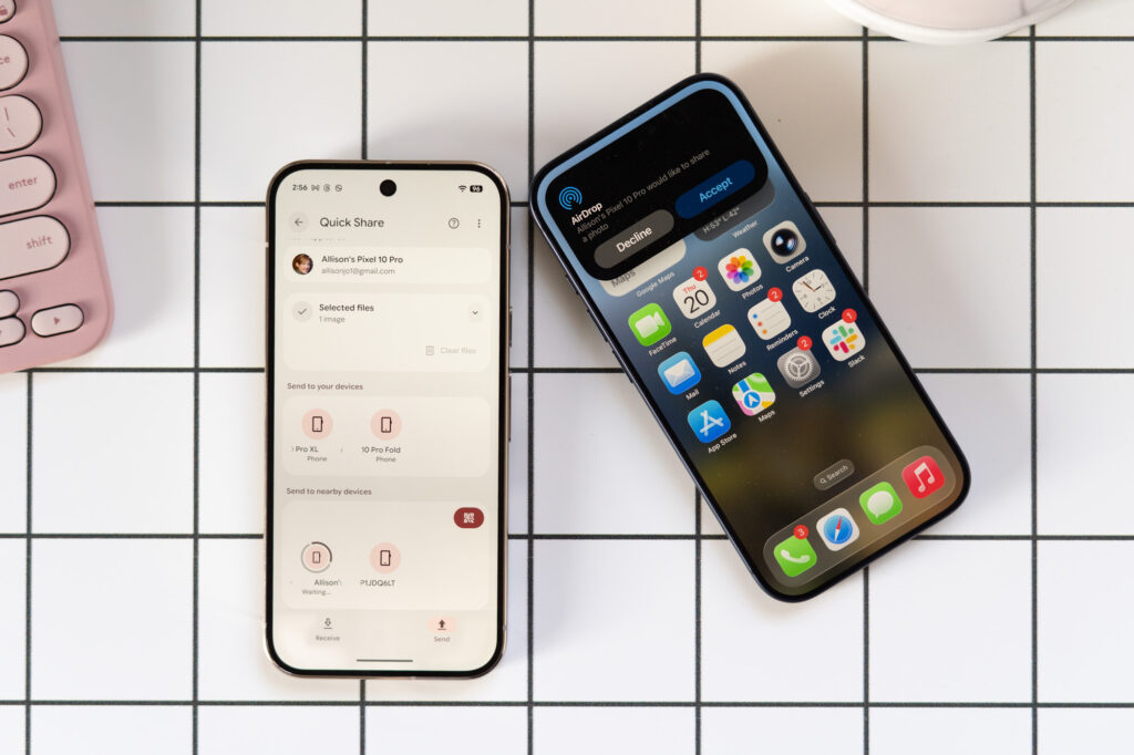 Now Pixel 9 phones can transfer files with AirDrop, too
