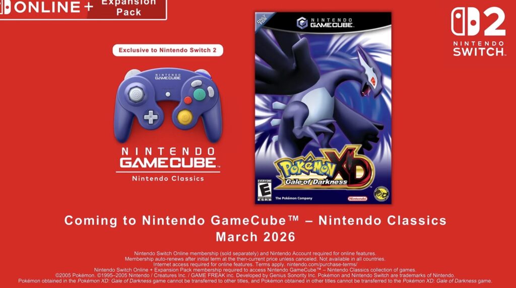 Pokemon XD: Gale of Darkness comes to Nintendo Switch 2’s GameCube library next month