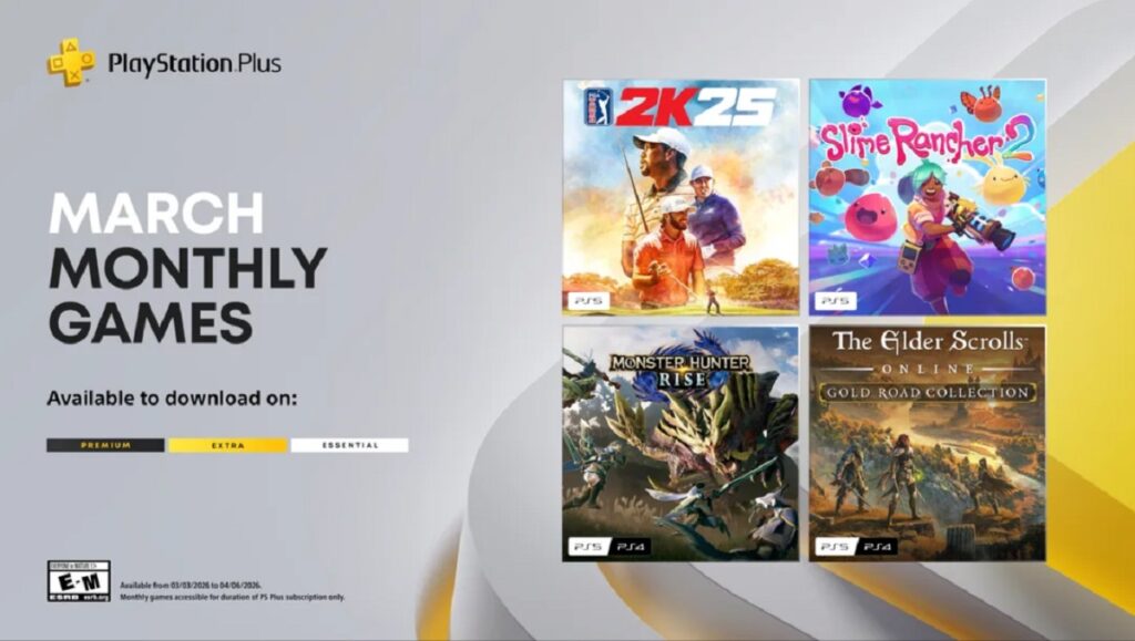 Monster Hunter Rise and PGA Tour 2K25 Headline the PS Plus Essential Games for March 2026