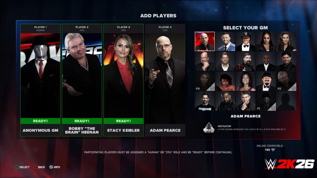 WWE 2K26 MyGM Features Extended Season and New Match Types