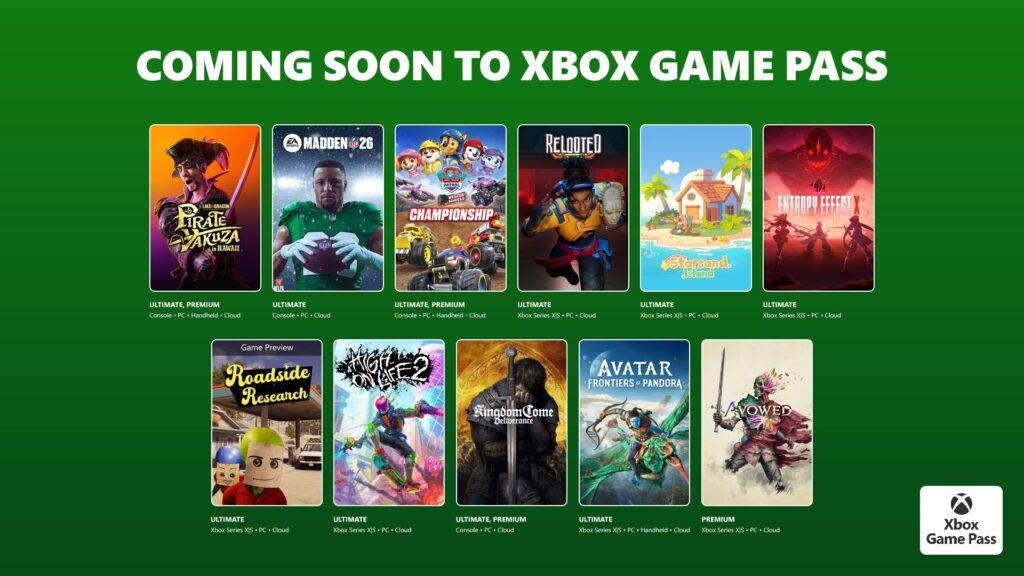 Coming soon to Xbox Game Pass: High On Life 2, Relooted, Avatar: Frontiers of Pandora, and more