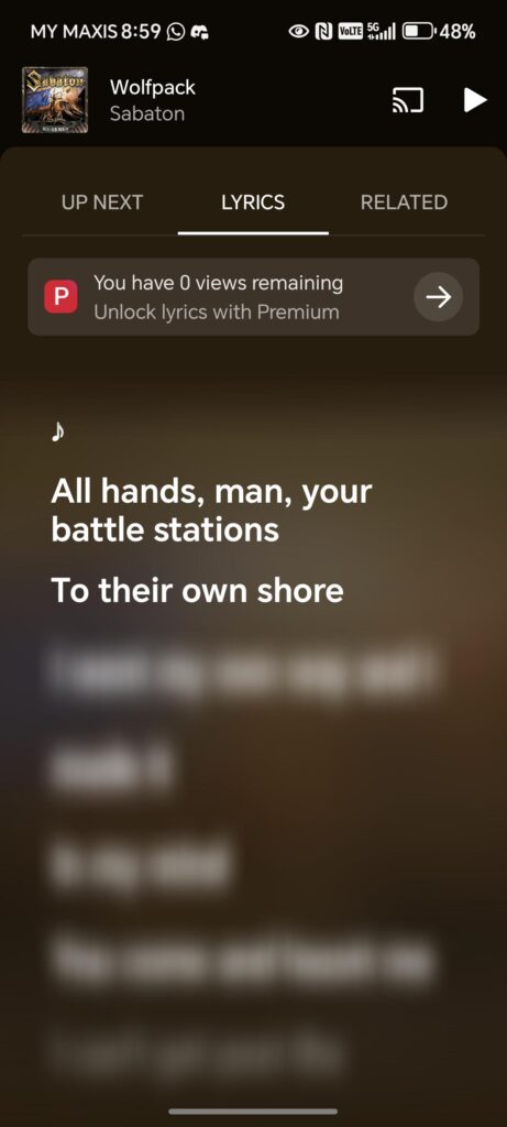 YouTube Music starts putting lyrics behind a paywall