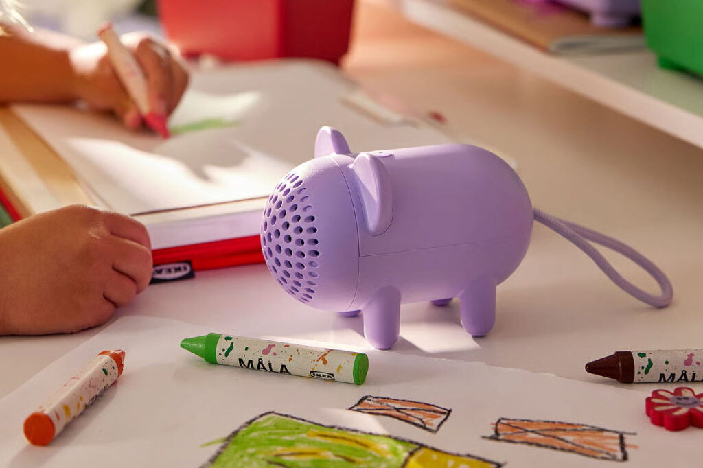 Ikea’s next cheap Bluetooth speaker is a playful purple mouse