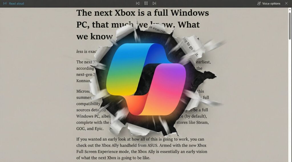 Edge Canary’s Read Aloud tool now opens Copilot Vision instead of reading text — a surprising change that could frustrate accessibility-focused users