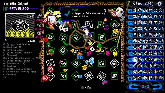 Throw pool, dice and stickers into a blender and you get STICKER/BALL, a roguelike that relishes in chaos
