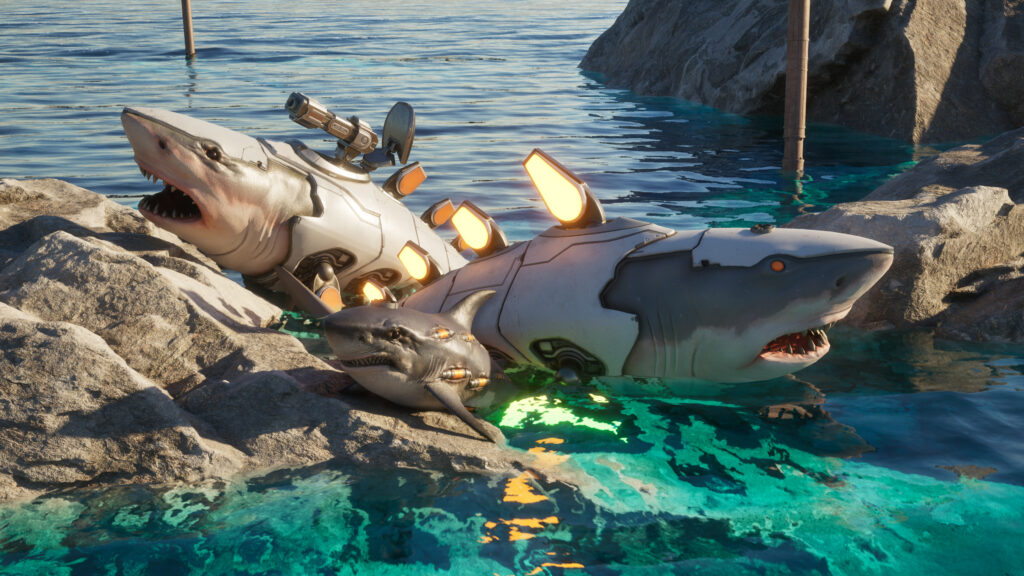 The Last Caretaker’s new major update, Curiosity Wakes, adds sharks with laser beams on their heads