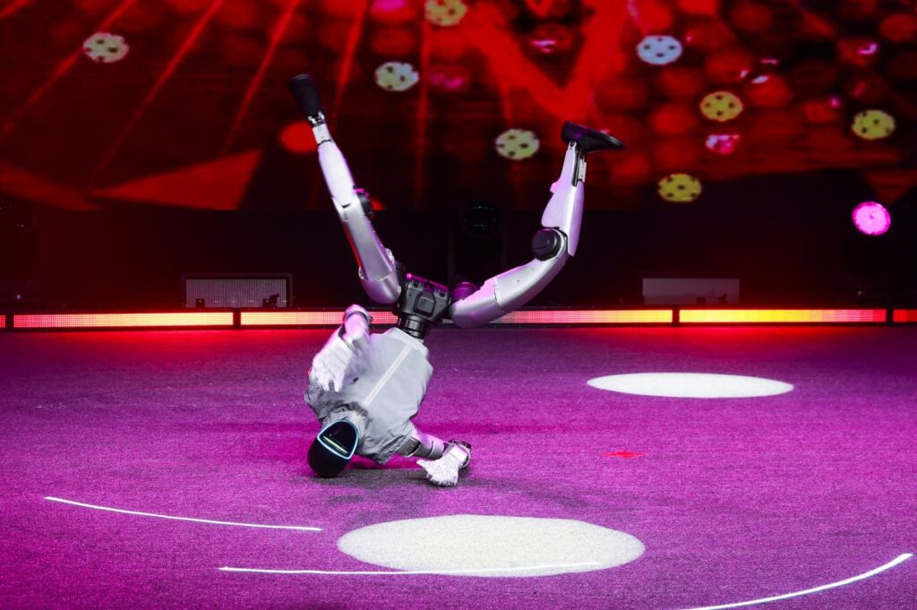 Employees had to restrain a dancing humanoid robot after it went wild at a California restaurant