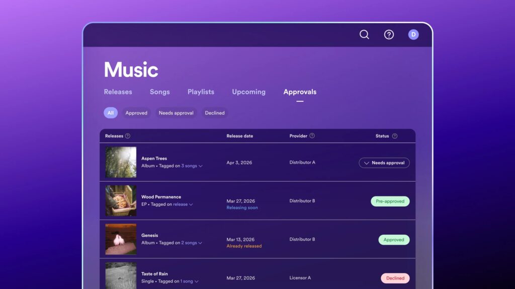 Spotify is letting artists manually approve releases to combat AI fakes