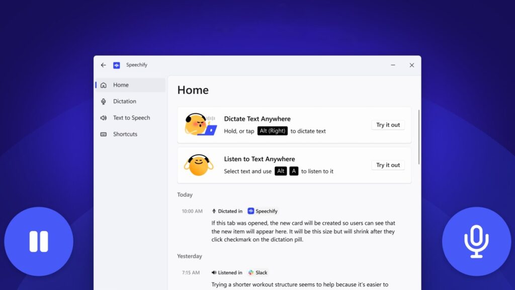 Speechify’s Windows app uses local models for transcription and dictation
