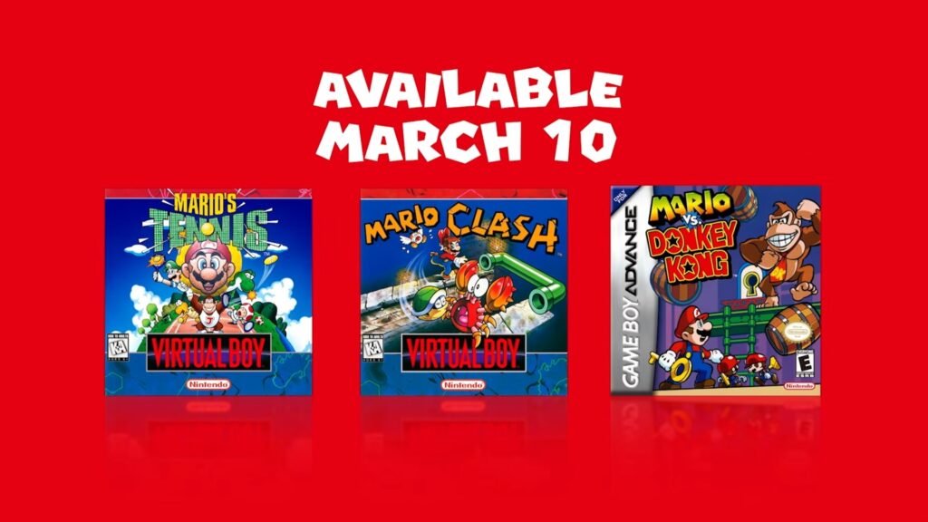 Two Virtual boy games and one GBA title are coming to Nintendo Switch Online on March 10