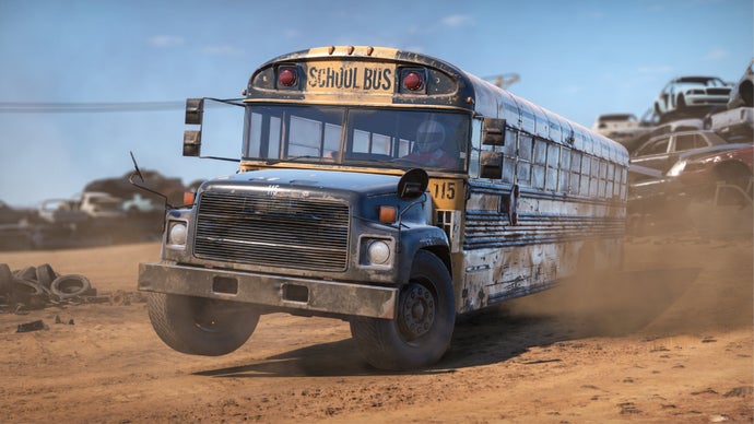 The school bus is unleashed in Wreckfest 2’s latest update, which also introduces car upgrades and waypoint races