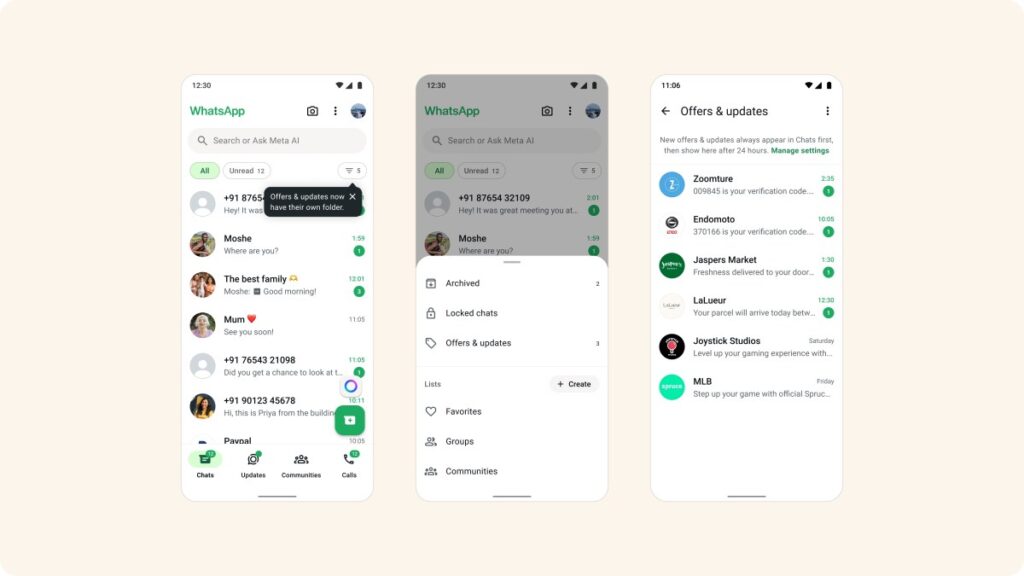 WhatsApp is testing a new folder for messages from large businesses