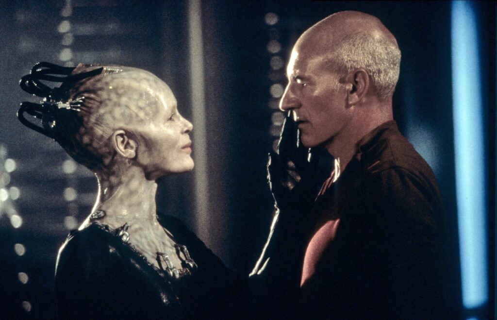 MTG’s Star Trek Commander decks include the Borg Queen, Worf, Spock, and Picard